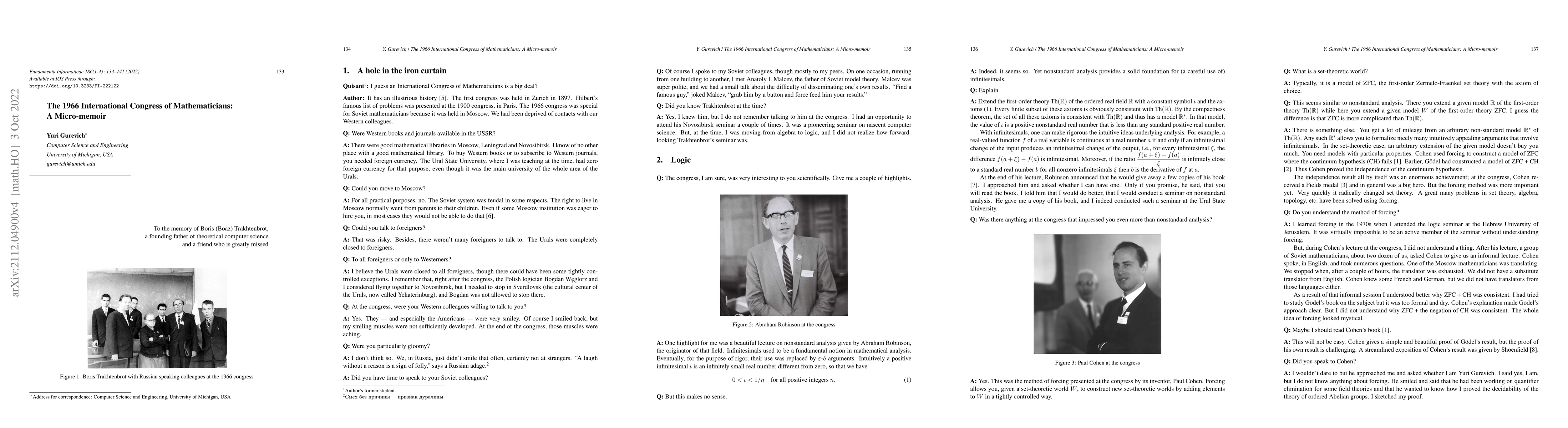Thumbnail for The 1966 International Congress of Mathematicians: A micro-memoir