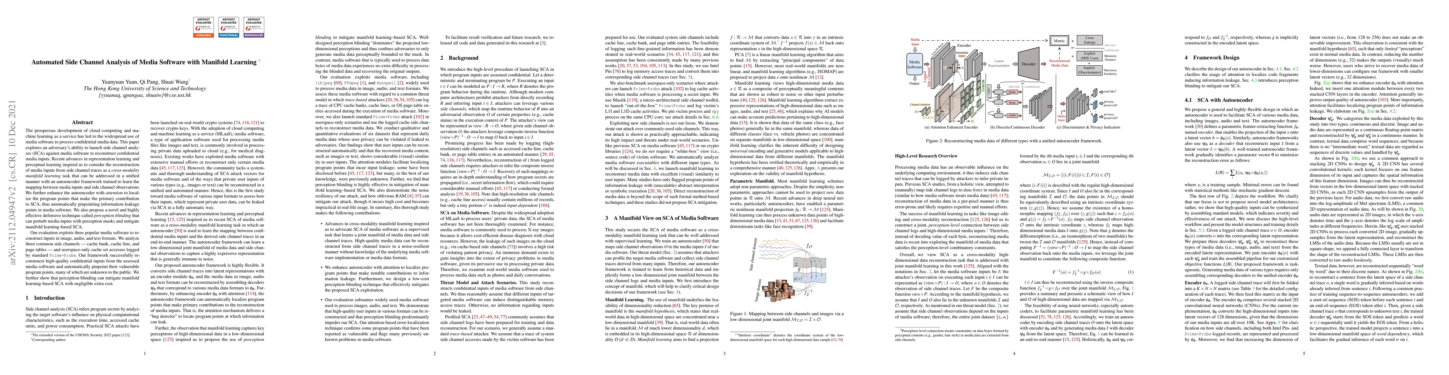 Thumbnail for Automated Side Channel Analysis of Media Software with Manifold Learning