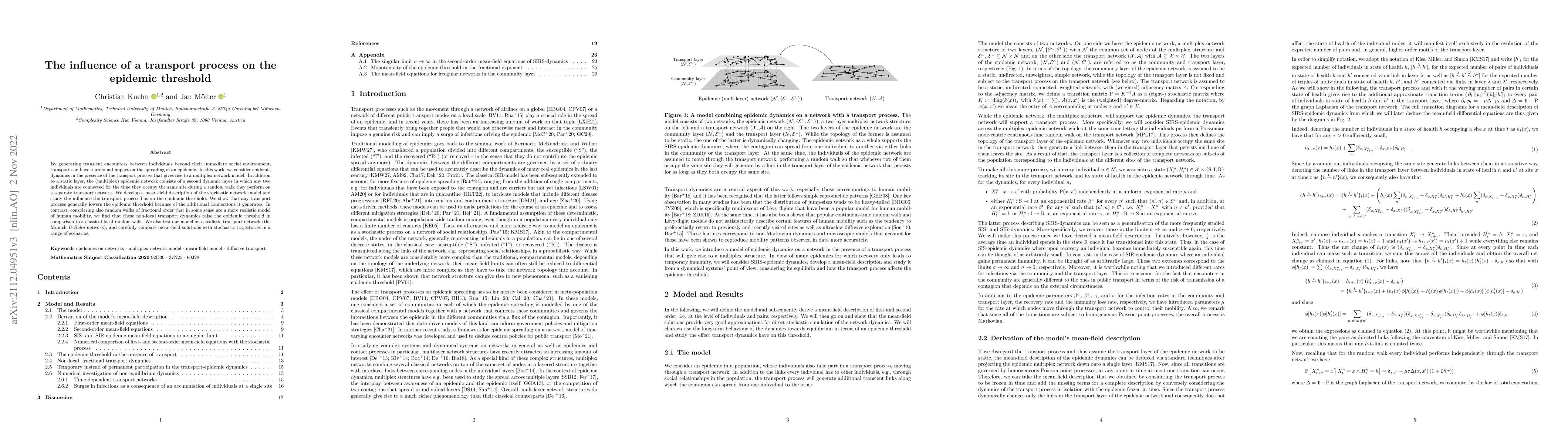 Thumbnail for The influence of a transport process on the epidemic threshold