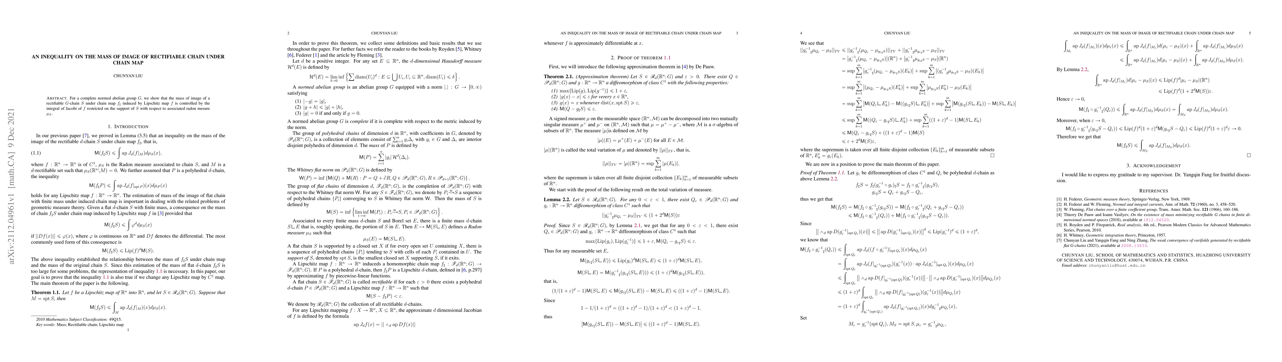 Thumbnail for An inequality on the mass of image of rectifiable chain under chain map