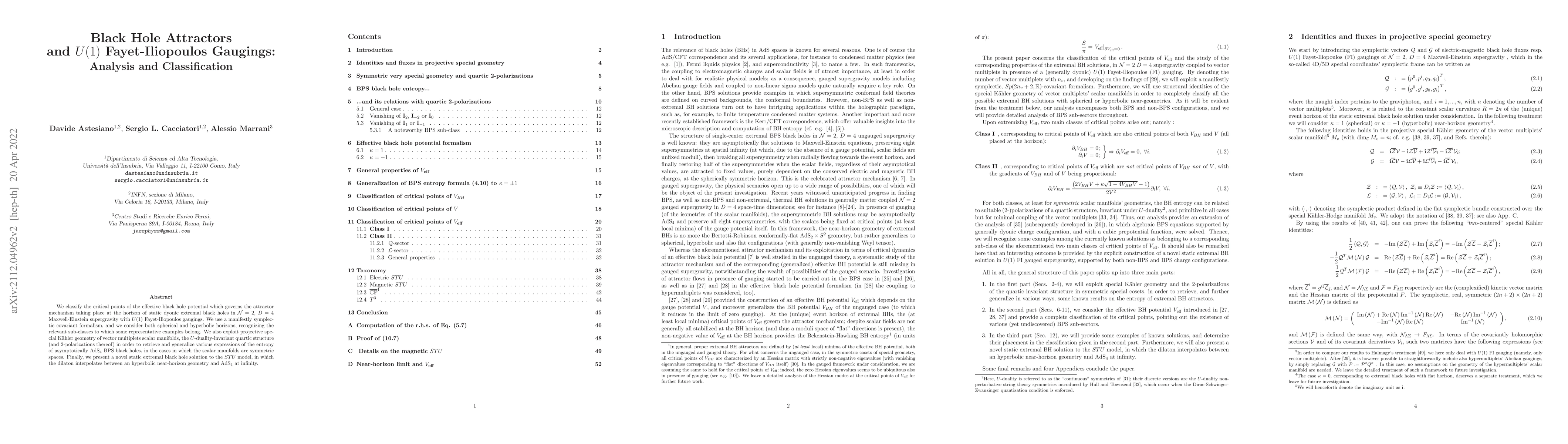 Thumbnail for Black hole attractors and U(1) Fayet-Iliopoulos gaugings: analysis and
  classification