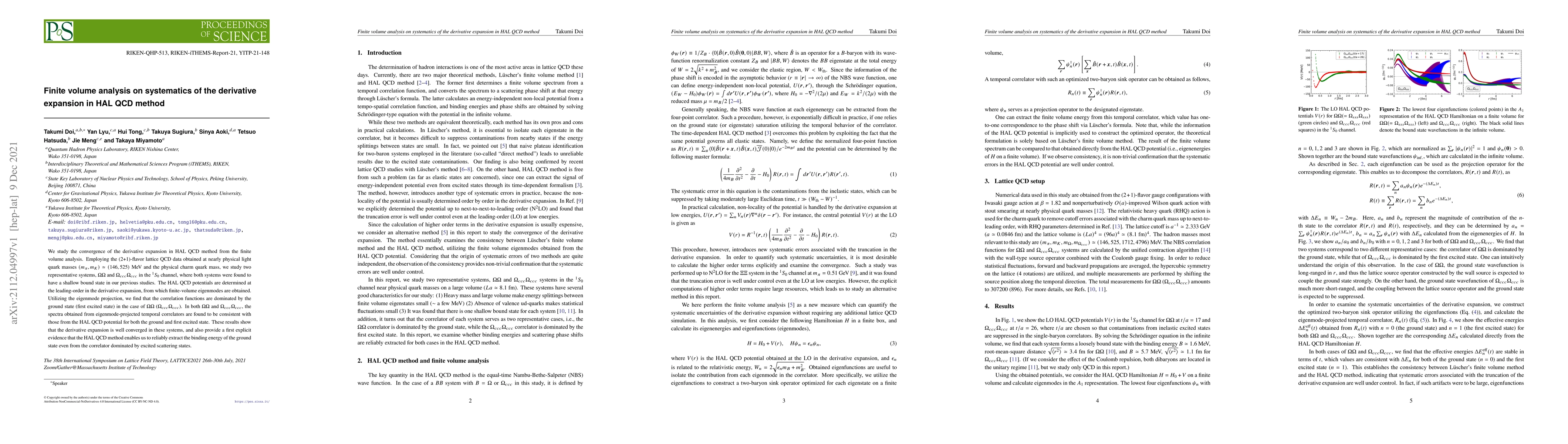 Thumbnail for Finite volume analysis on systematics of the derivative expansion in HAL
  QCD method