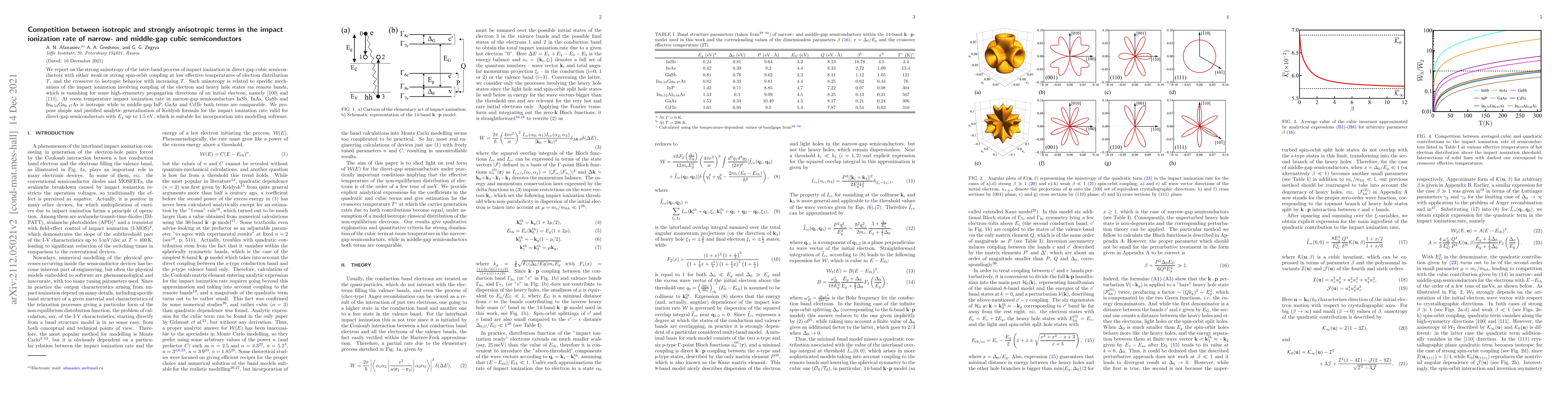 Thumbnail for Competition between isotropic and strongly anisotropic terms in the
  impact ionization rate of narrow- and middle-gap cubic semiconductors