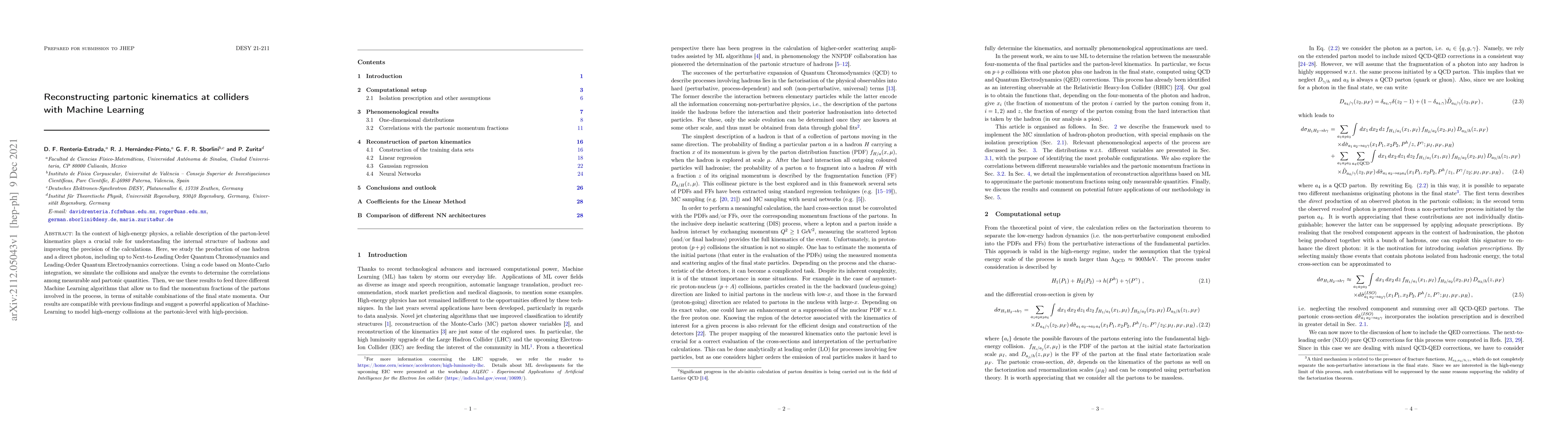 Thumbnail for Reconstructing partonic kinematics at colliders with Machine Learning