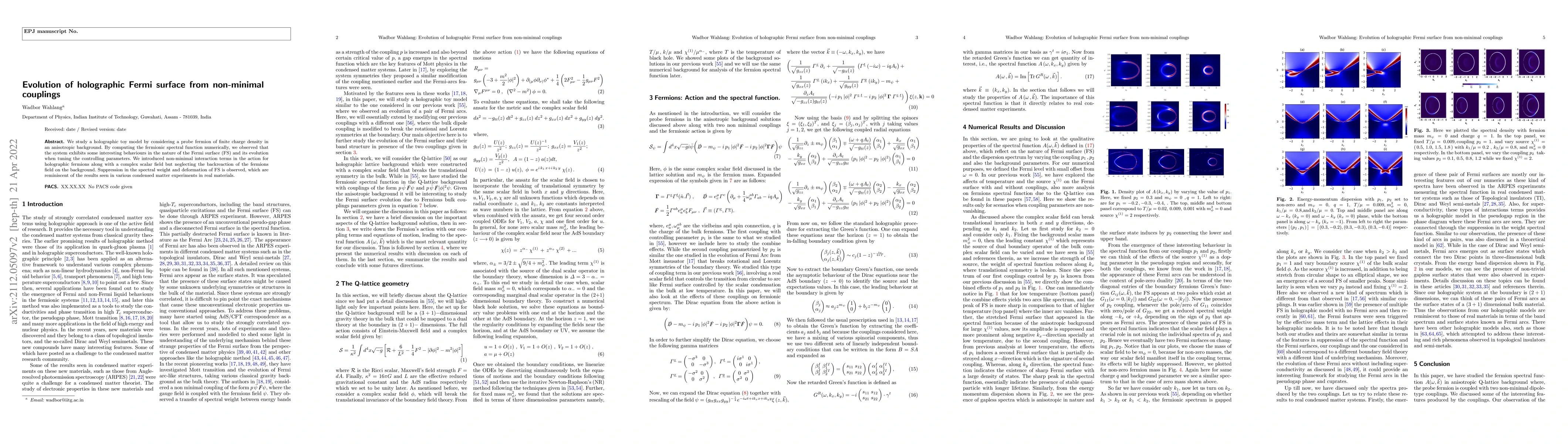 Thumbnail for Evolution of holographic Fermi surface from non-minimal couplings