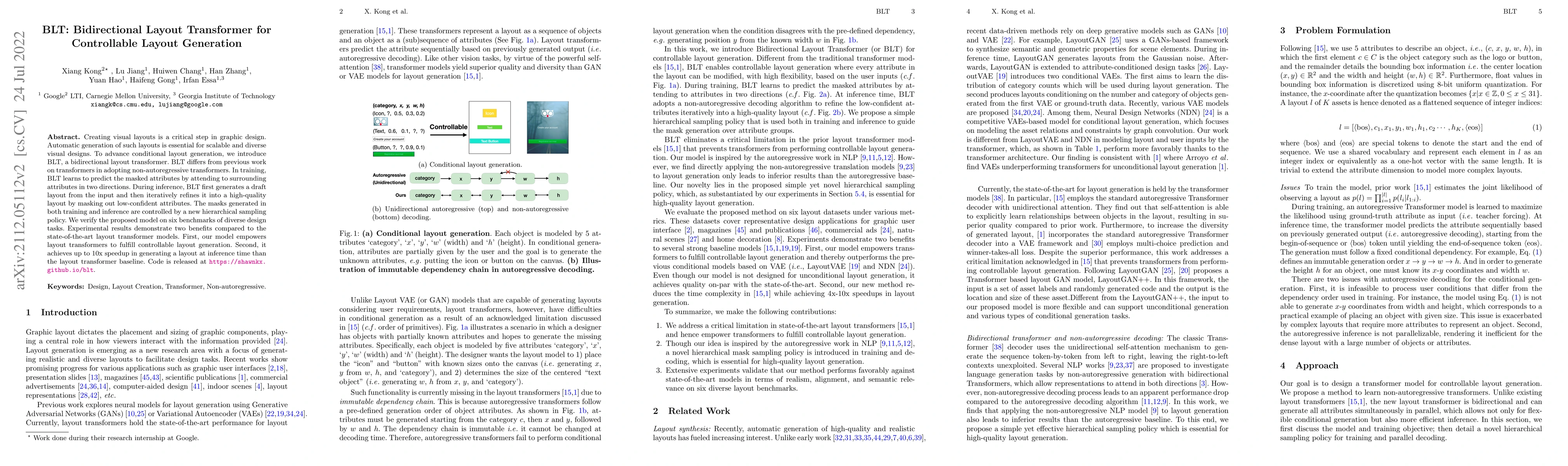 Thumbnail for BLT: Bidirectional Layout Transformer for Controllable Layout Generation