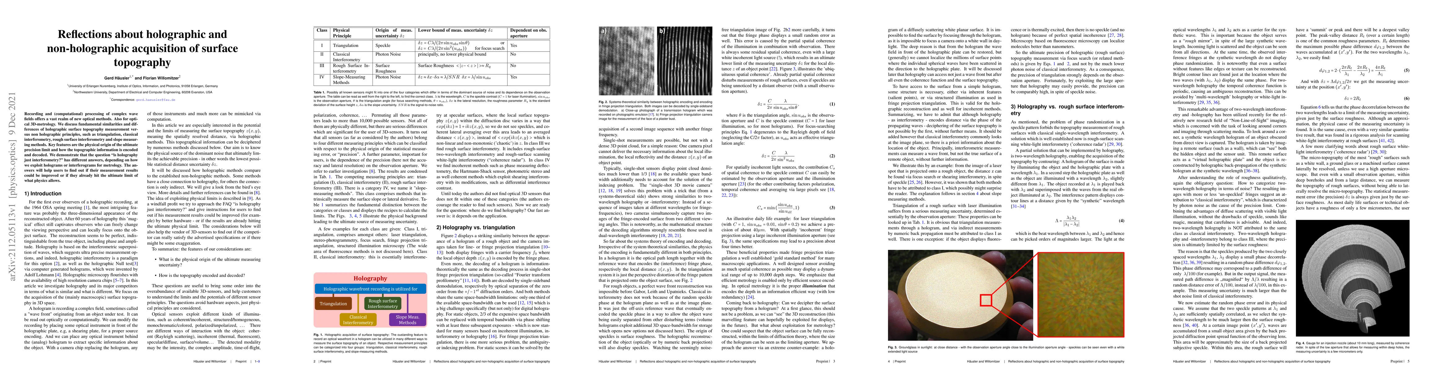 Thumbnail for Reflections about holographic and non-holographic acquisition of surface
  topography