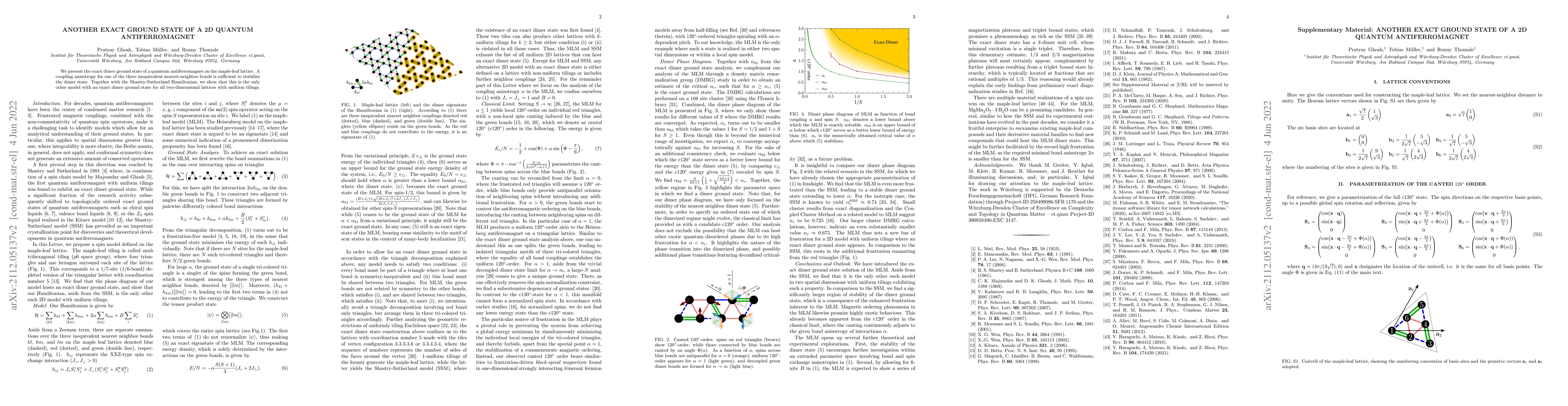Thumbnail for Another Exact Ground State of a 2D Quantum Antiferromagnet