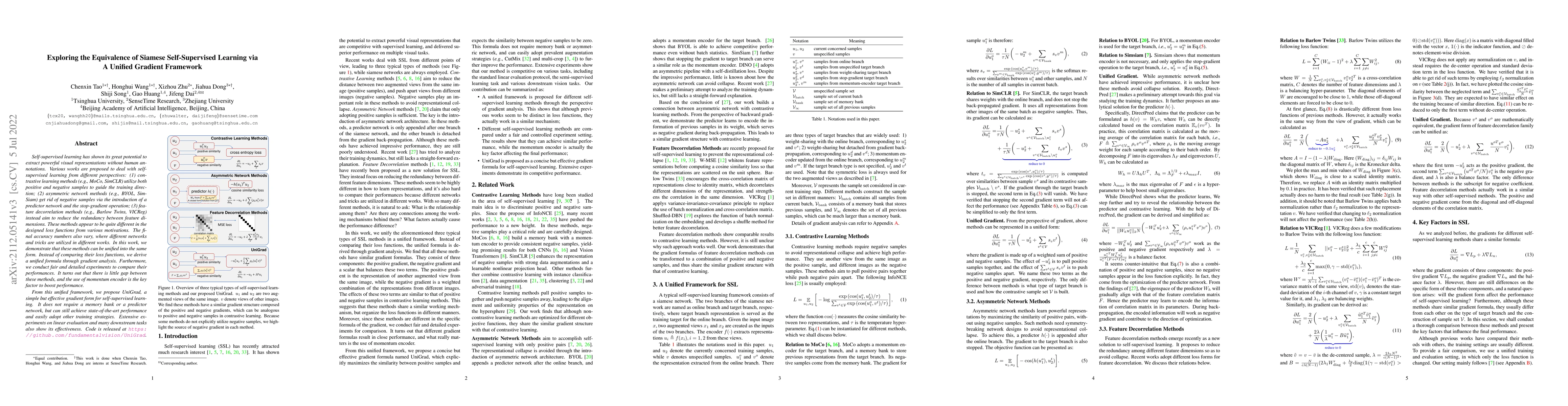 Thumbnail for Exploring the Equivalence of Siamese Self-Supervised Learning via A
  Unified Gradient Framework