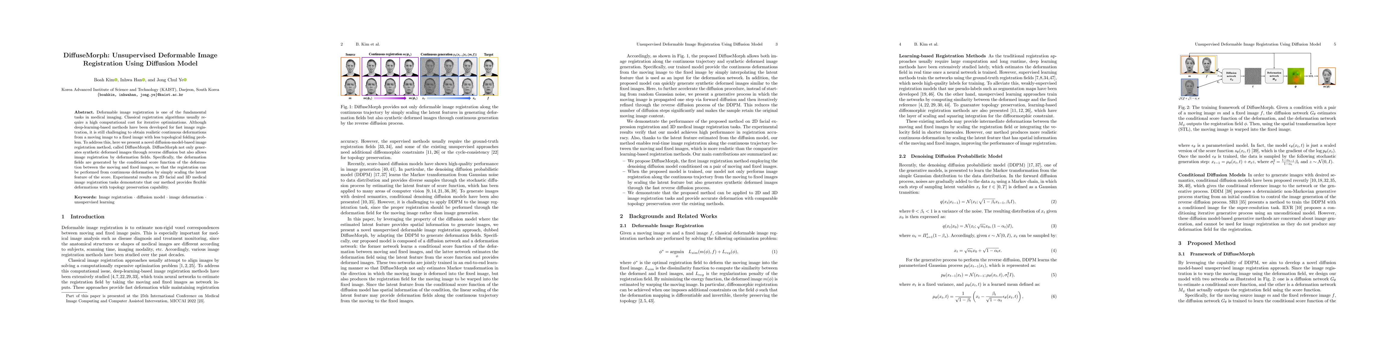Thumbnail for DiffuseMorph: Unsupervised Deformable Image Registration Using Diffusion
  Model