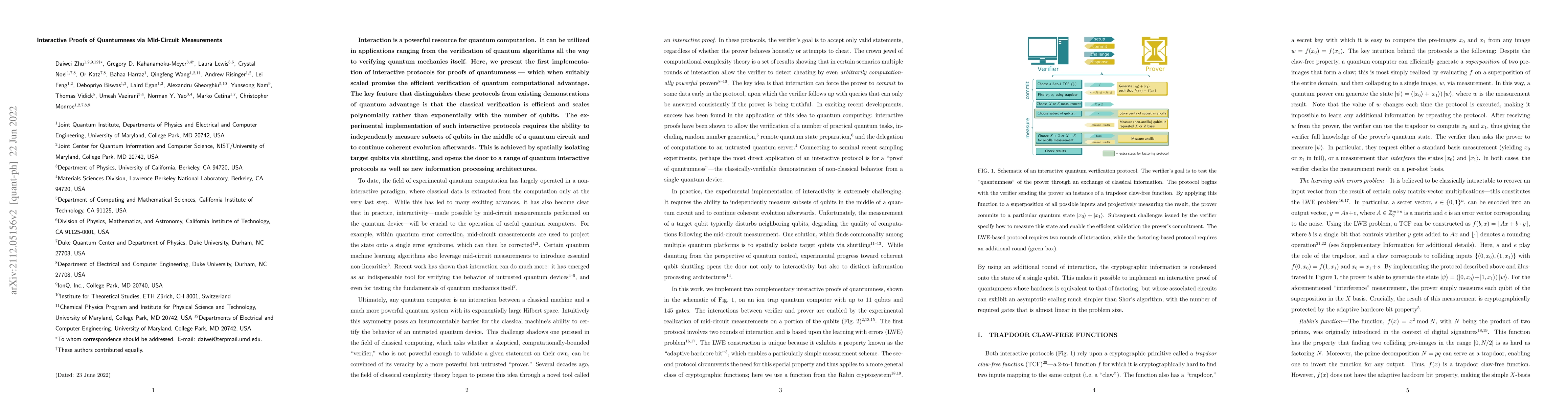 Thumbnail for Interactive Protocols for Classically-Verifiable Quantum Advantage