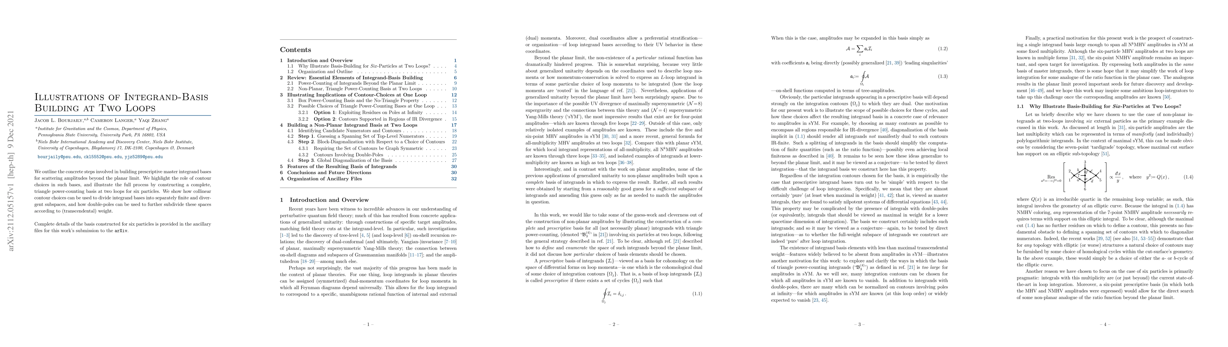 Thumbnail for Illustrations of Integrand-Basis Building at Two Loops