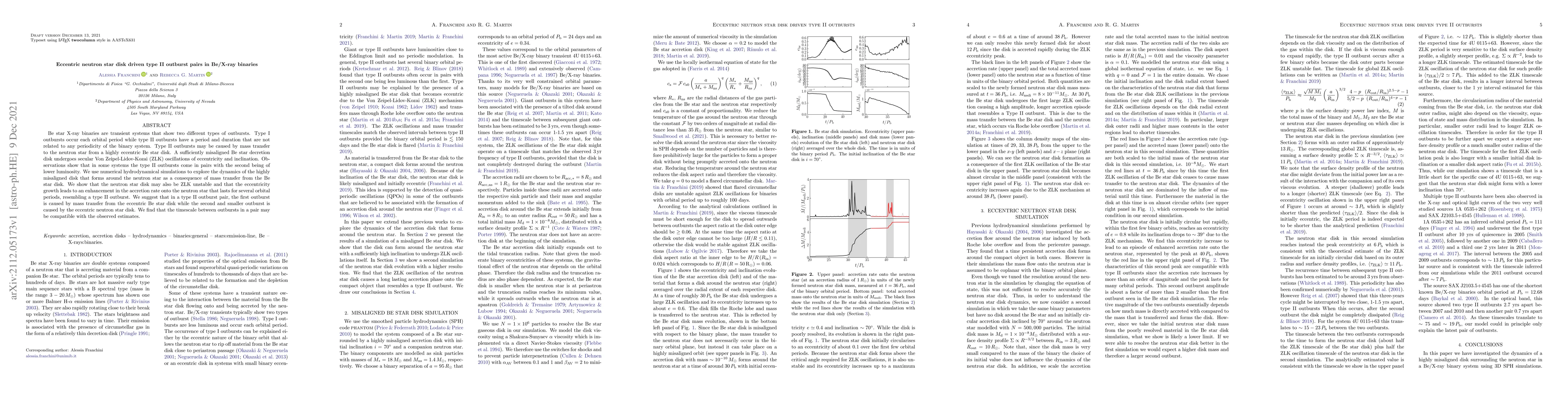 Thumbnail for Eccentric neutron star disk driven type II outburst pairs in Be/X-ray
  binaries