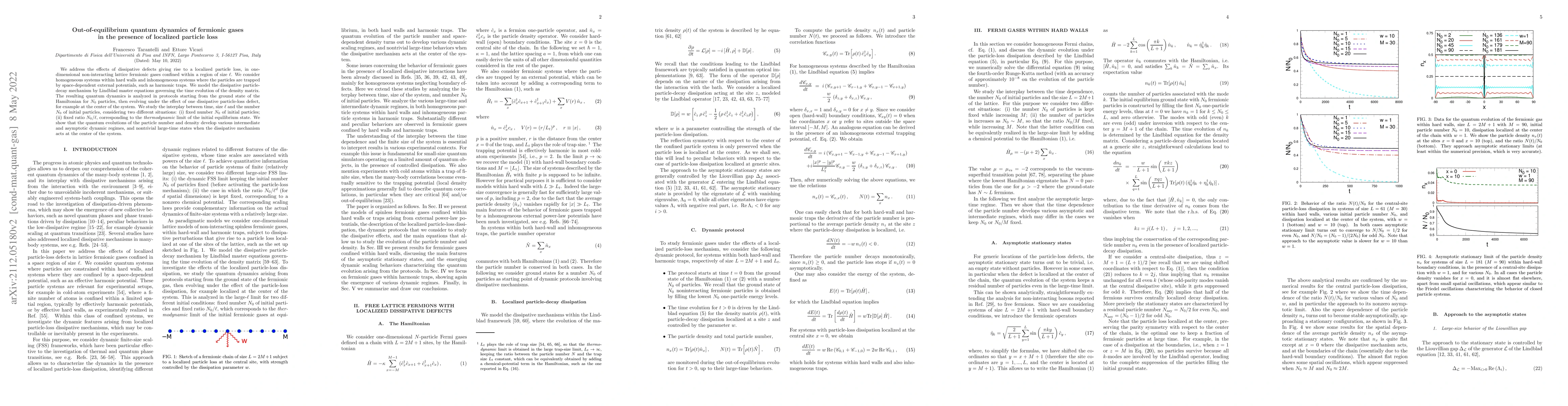 Thumbnail for Out-of-equilibrium quantum dynamics of fermionic gases in the presence
  of localized particle loss