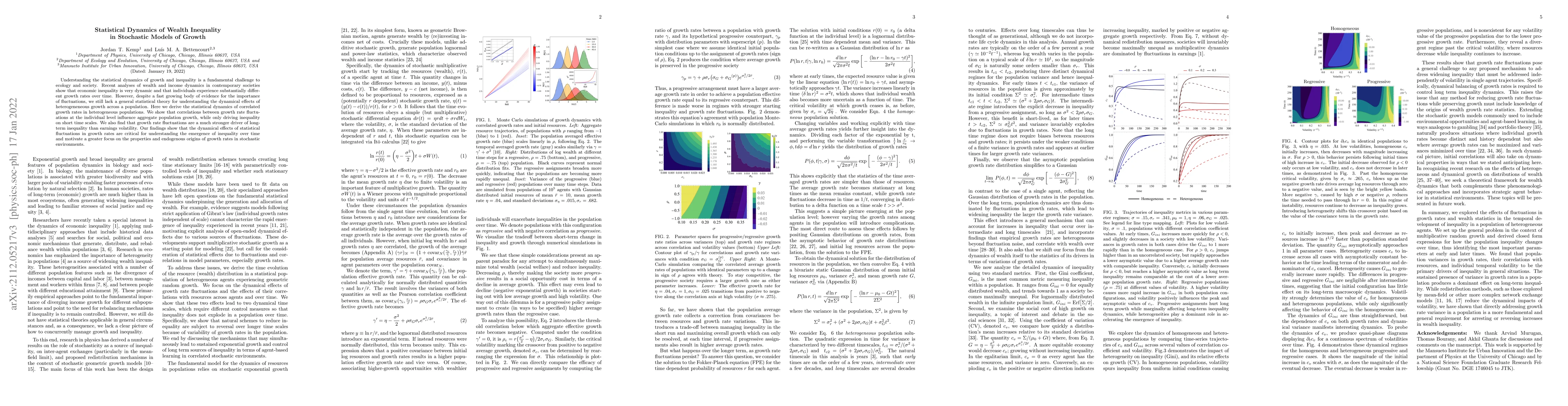 Thumbnail for Statistical Dynamics of Wealth Inequality in Stochastic Models of Growth