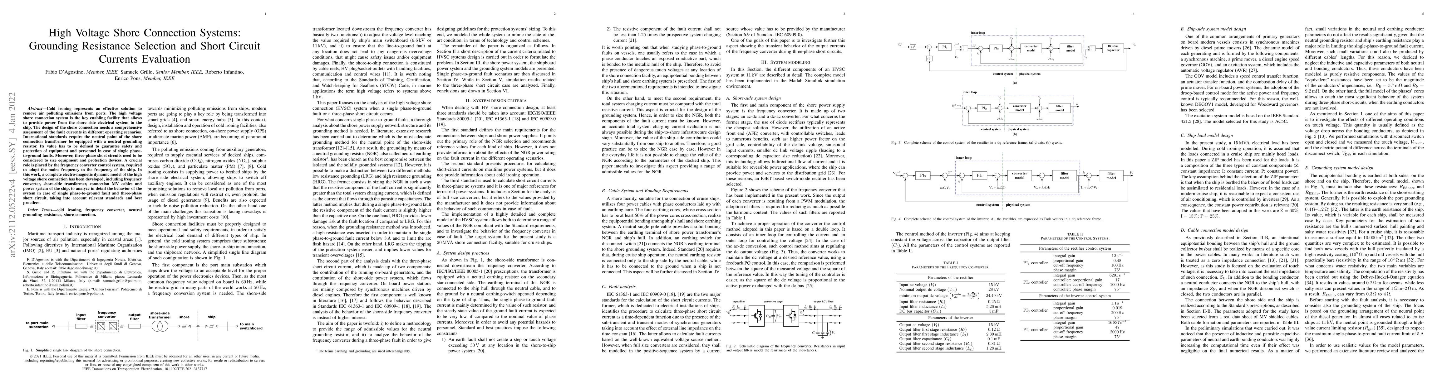 Thumbnail for High Voltage Shore Connection Systems: Grounding Resistance Selection
  and Short Circuit Currents Evaluation