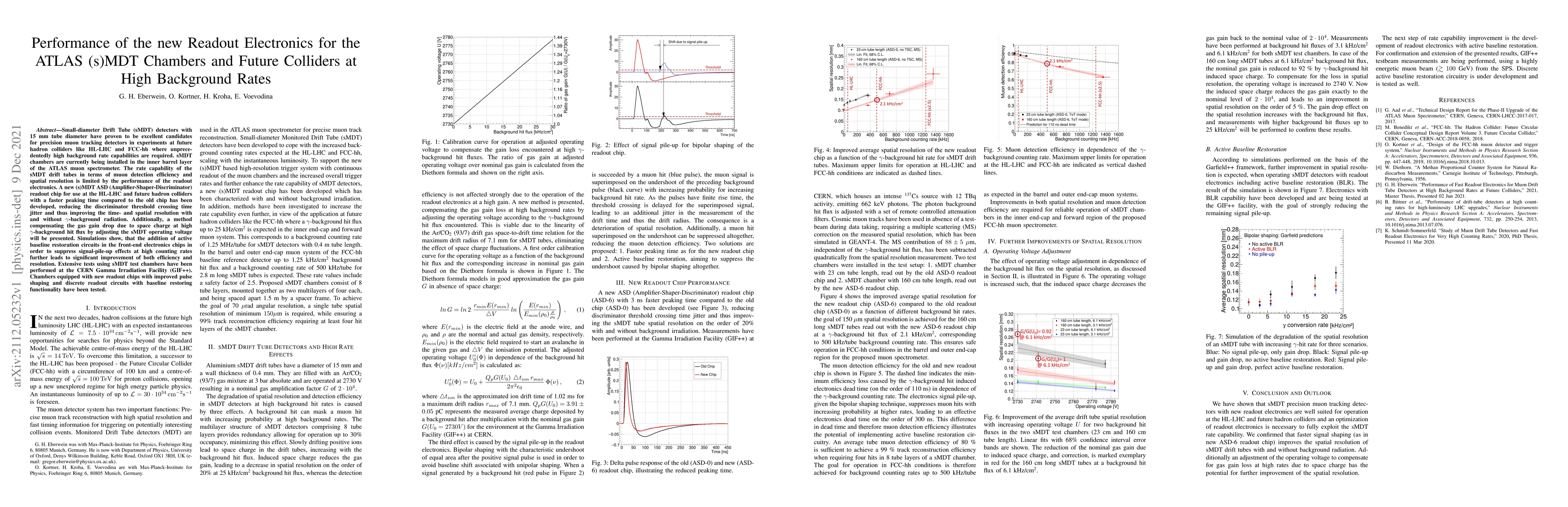 Thumbnail for Performance of the new Readout Electronics for the ATLAS (s)MDT Chambers
  and Future Colliders at High Background Rates