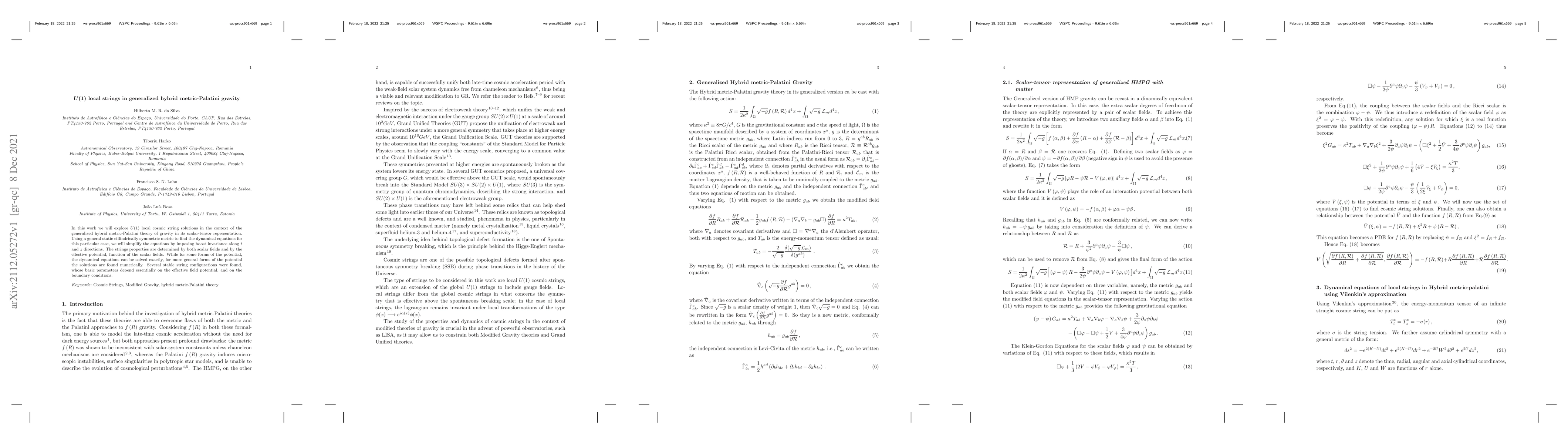 Thumbnail for $U(1)$ local strings in generalized hybrid metric-Palatini gravity