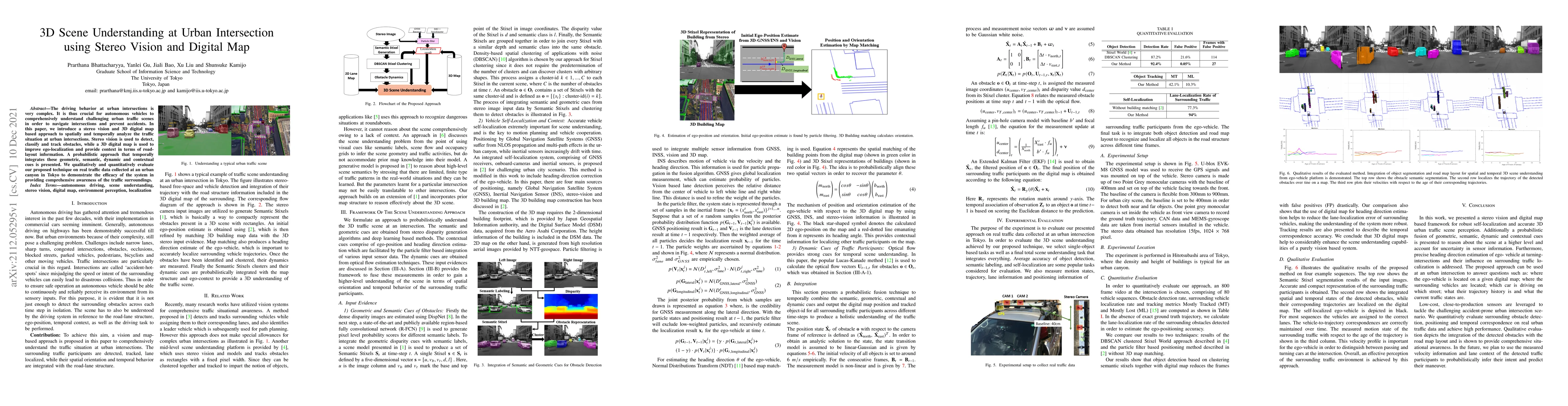 Thumbnail for 3D Scene Understanding at Urban Intersection using Stereo Vision and
  Digital Map