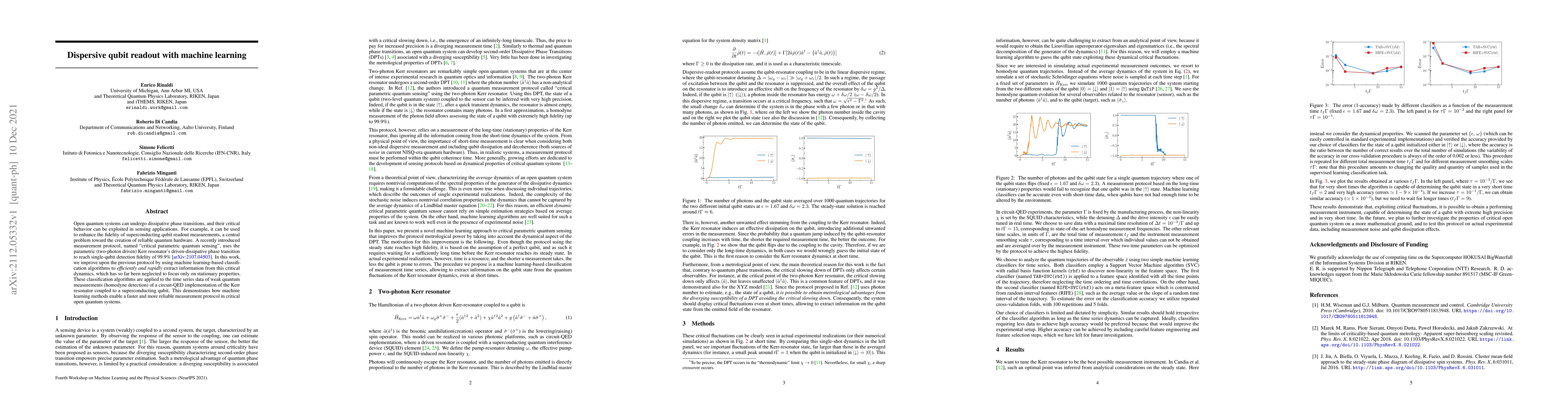 Thumbnail for Dispersive qubit readout with machine learning