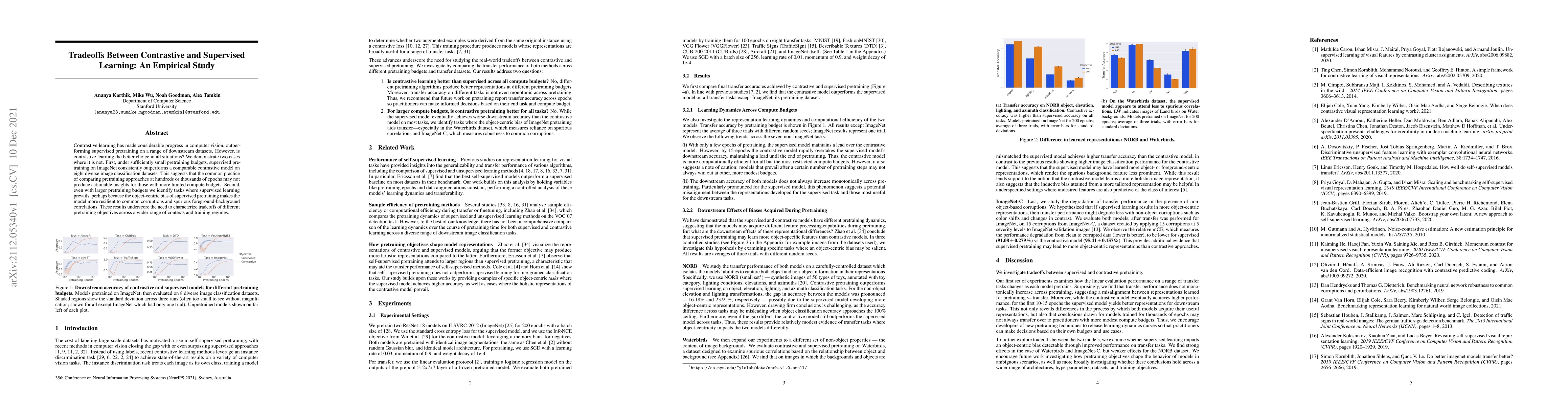 Thumbnail for Tradeoffs Between Contrastive and Supervised Learning: An Empirical
  Study