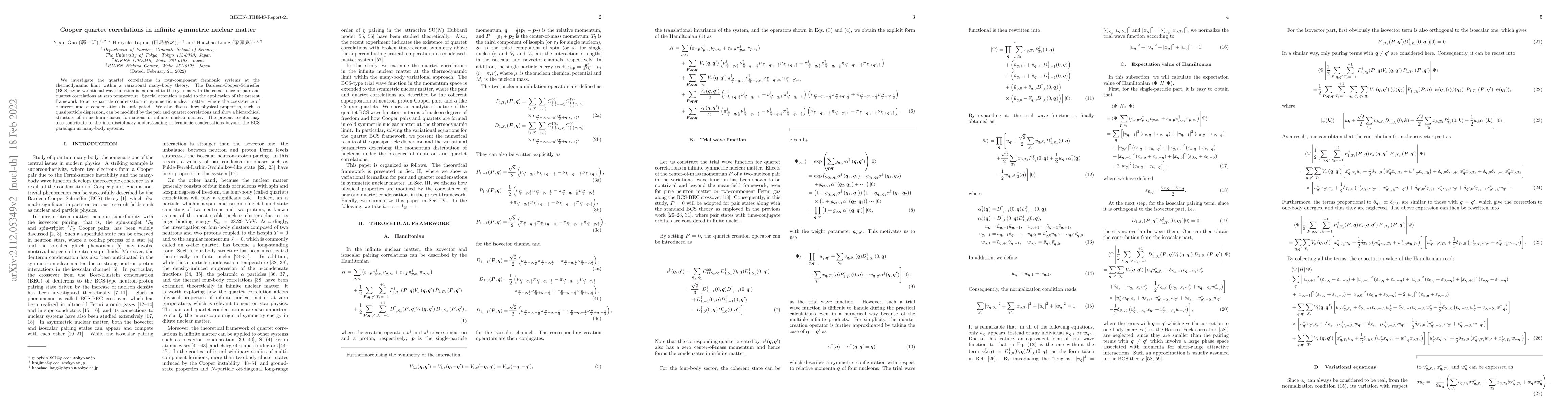 Thumbnail for Cooper quartet correlations in infinite symmetric nuclear matter