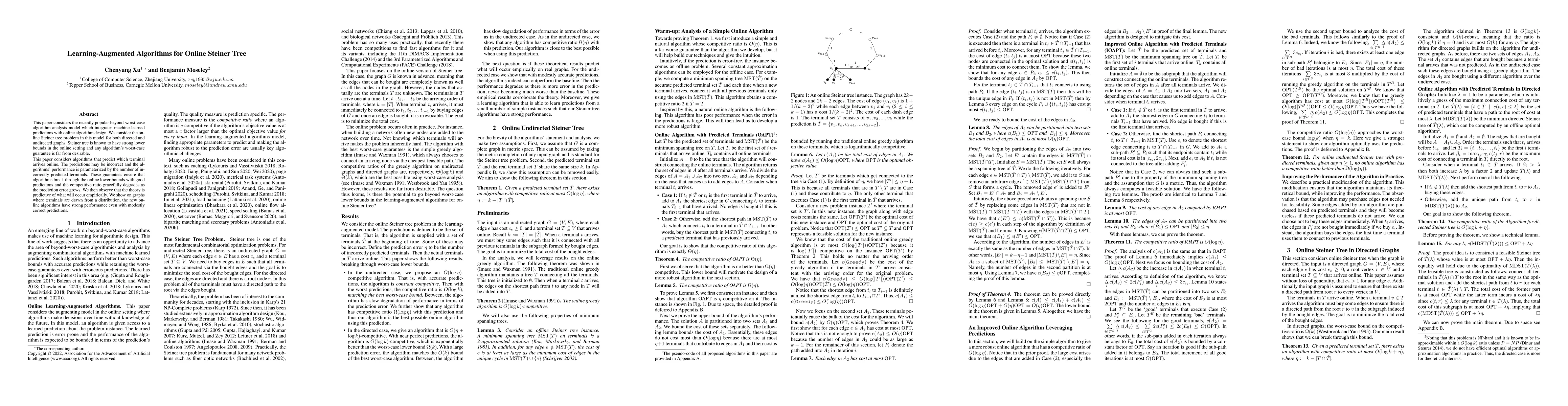 Thumbnail for Learning-Augmented Algorithms for Online Steiner Tree