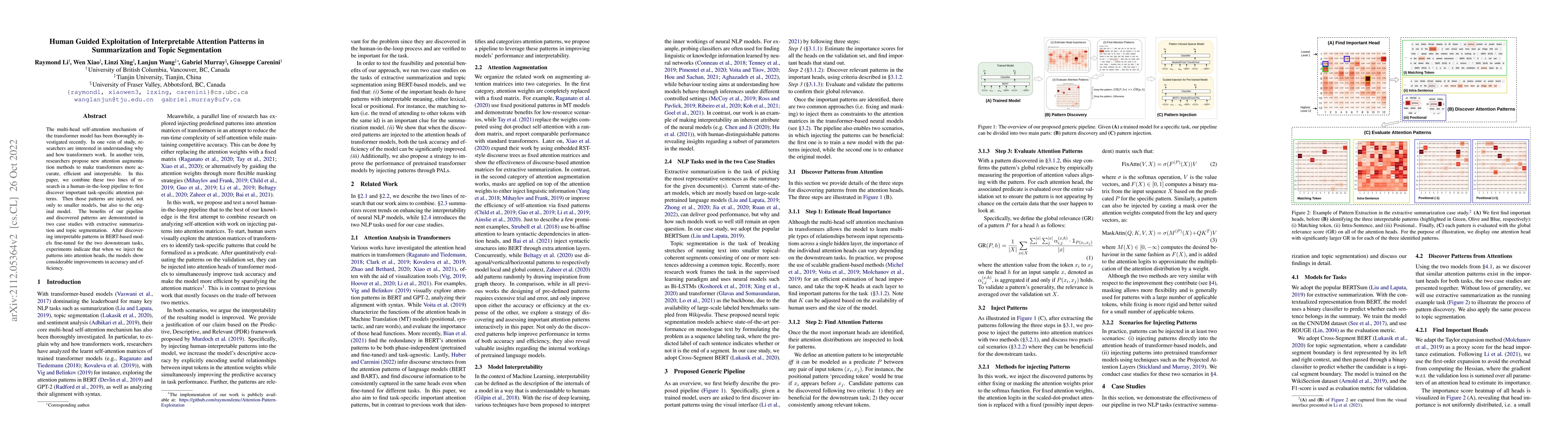 Thumbnail for Human Guided Exploitation of Interpretable Attention Patterns in
  Summarization and Topic Segmentation