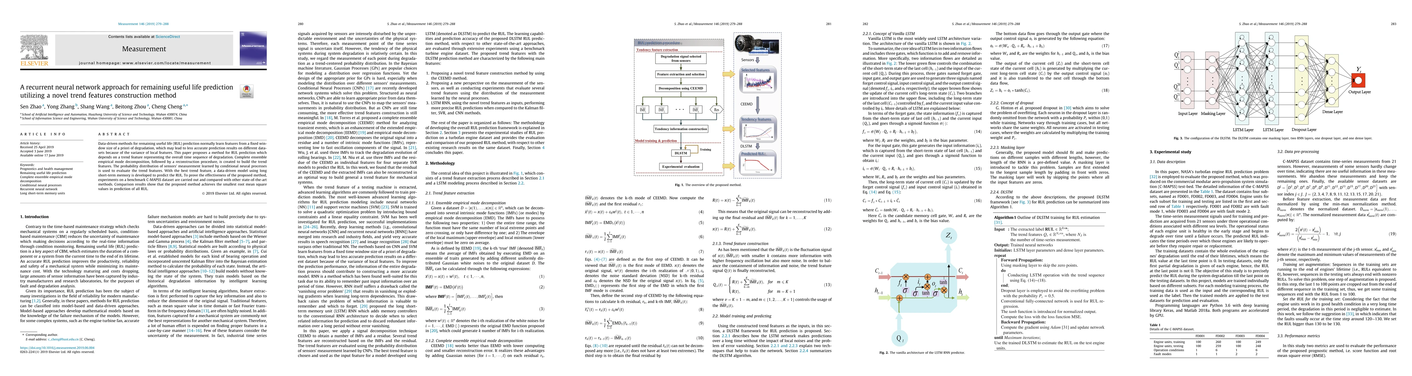 Thumbnail for A recurrent neural network approach for remaining useful life prediction
  utilizing a novel trend features construction method