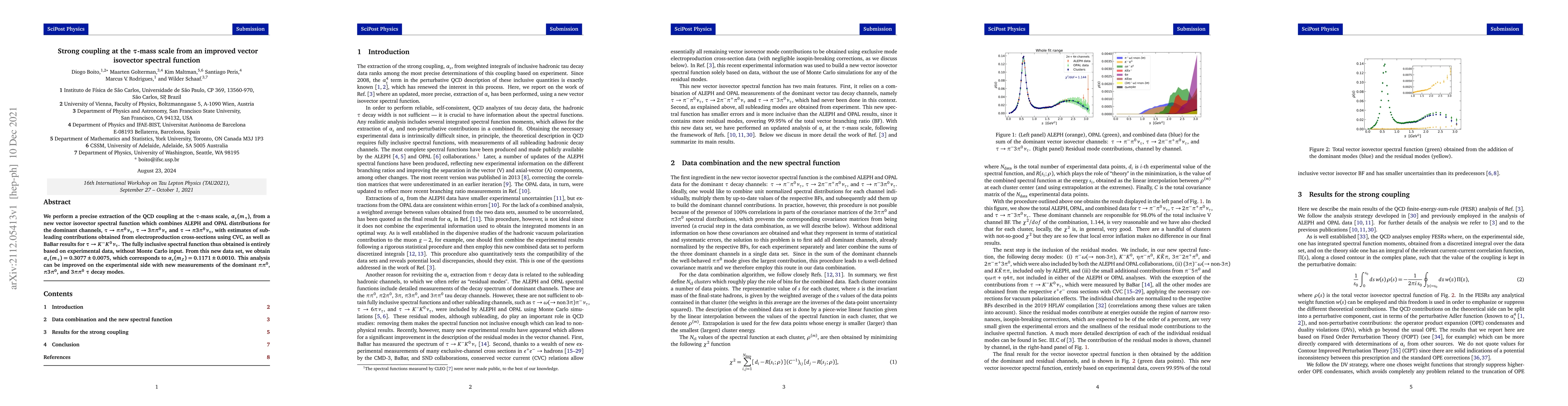 Thumbnail for Strong coupling at the $\tau$-mass scale from an improved vector
  isovector spectral function