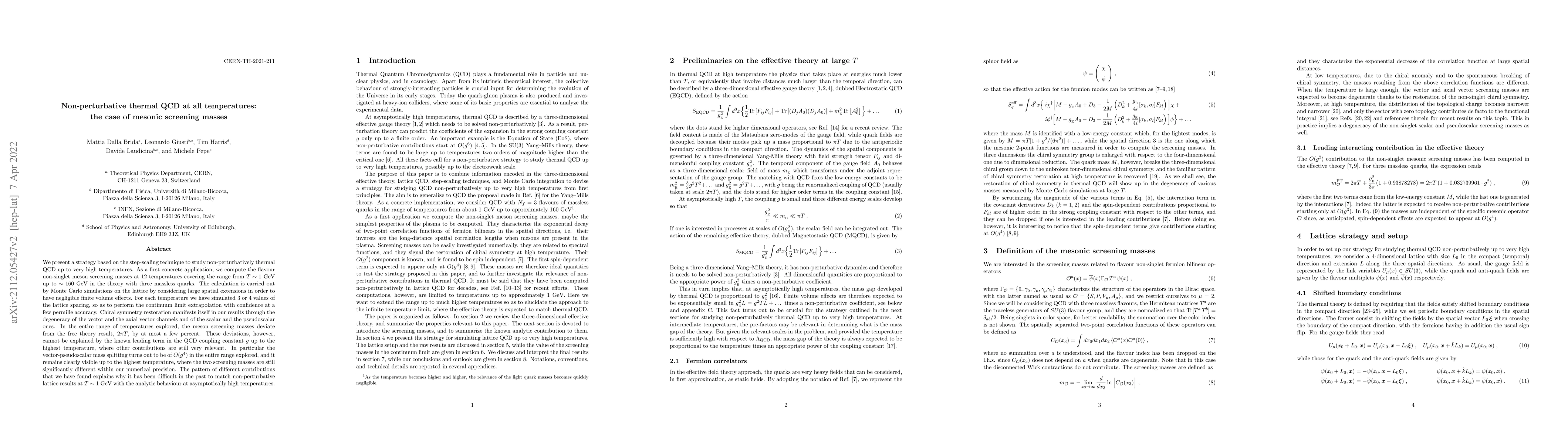 Thumbnail for Non-perturbative thermal QCD at all temperatures: the case of mesonic
  screening masses