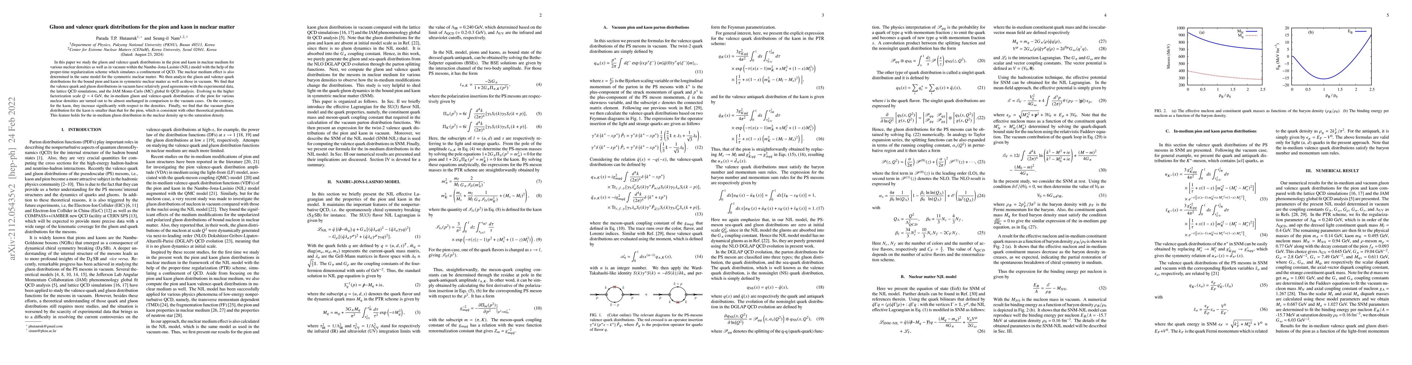 Thumbnail for Gluon and valence quark distributions for the pion and kaon in nuclear
  matter