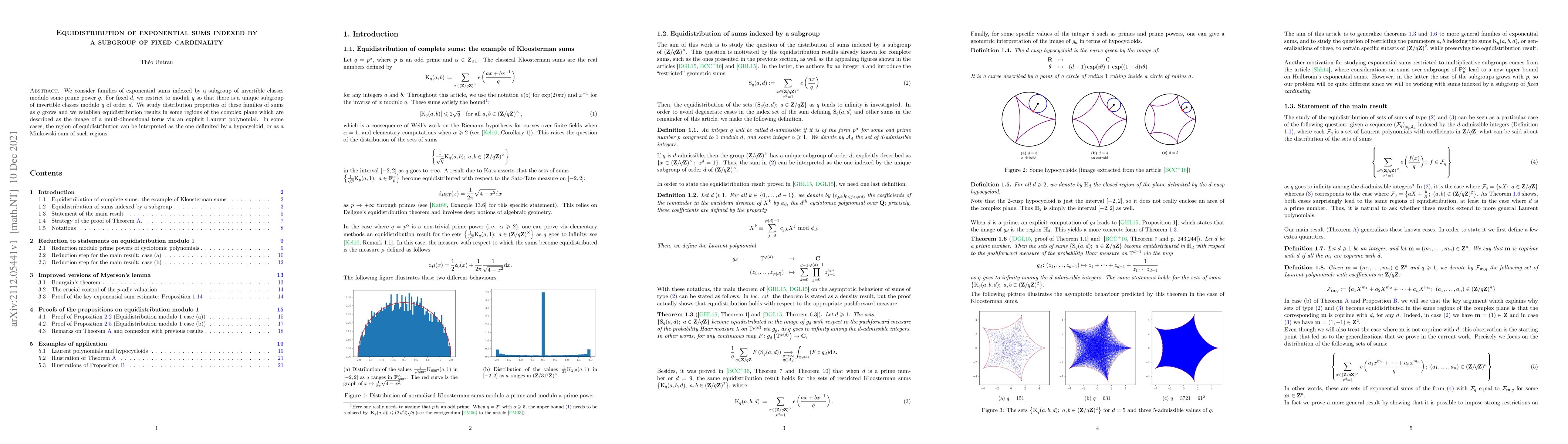 Thumbnail for Equidistribution of exponential sums indexed by a subgroup of fixed
  cardinality