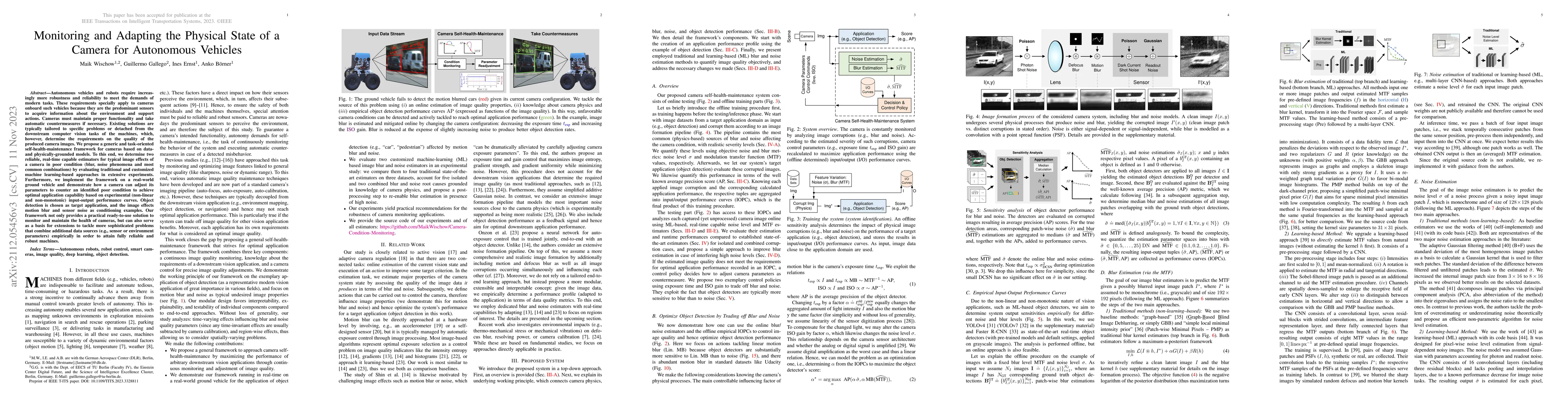 Thumbnail for Monitoring and Adapting the Physical State of a Camera for Autonomous
  Vehicles