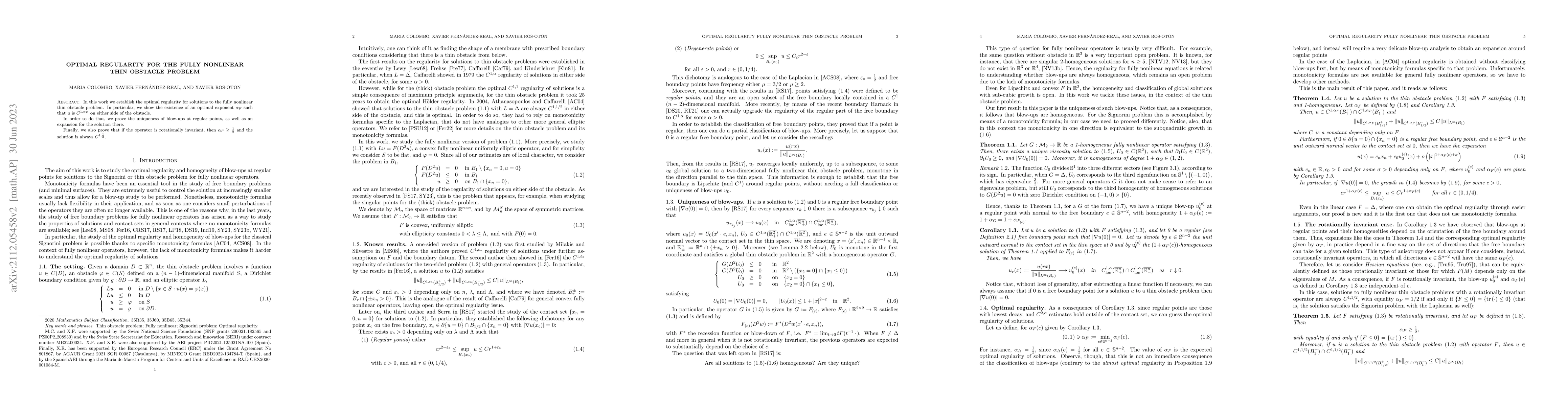 Thumbnail for Optimal regularity for the fully nonlinear thin obstacle problem