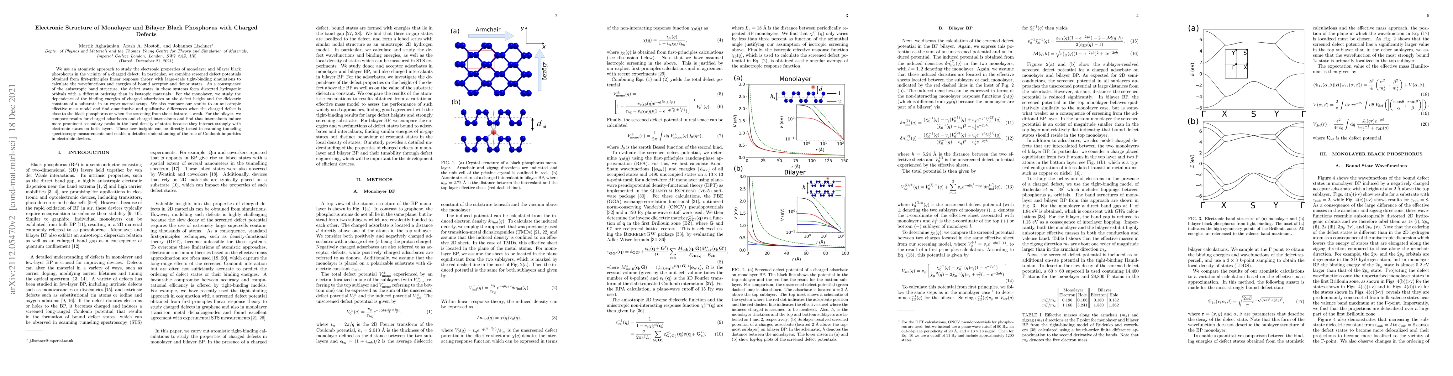 Thumbnail for Electronic Structure of Monolayer and Bilayer Black Phosphorus with
  Charged Defects