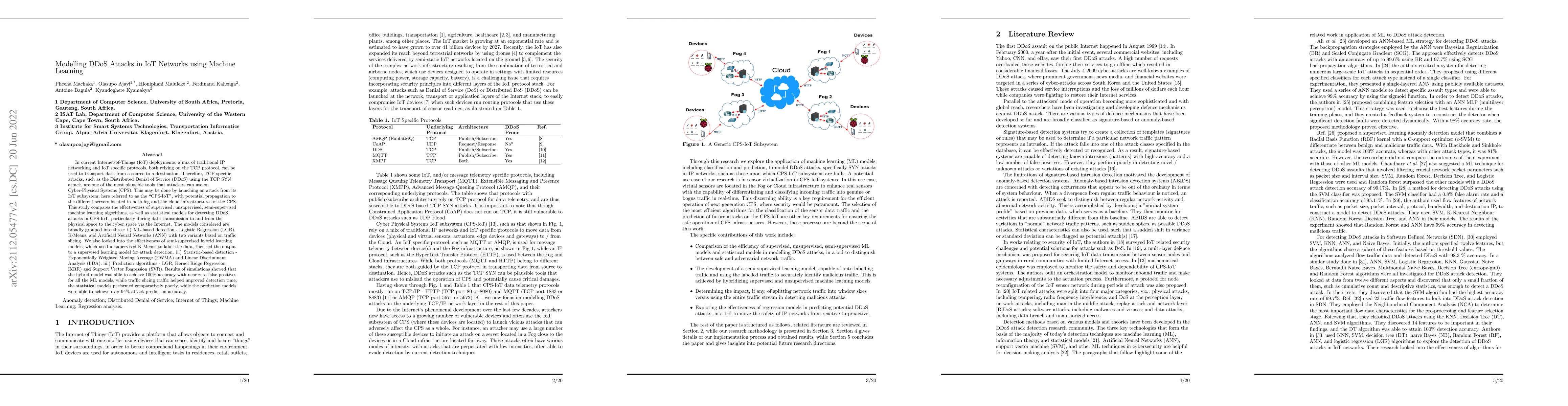 Thumbnail for Modelling DDoS Attacks in IoT Networks using Machine Learning