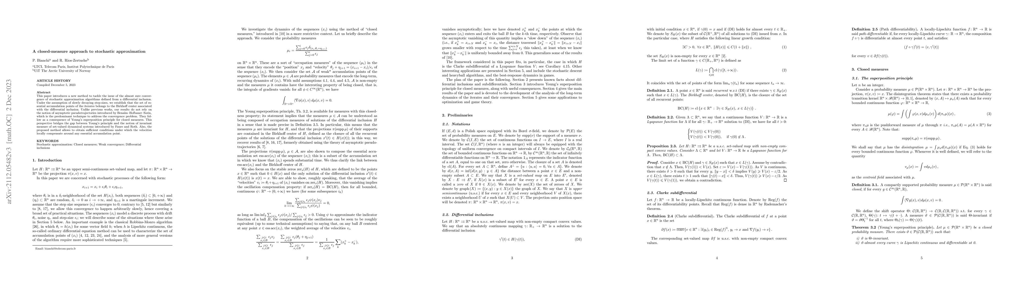 Thumbnail for A closed-measure approach to stochastic approximation