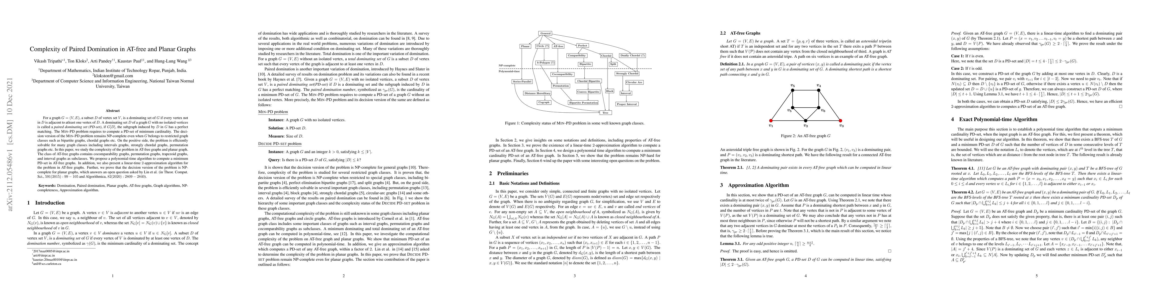 Thumbnail for Complexity of Paired Domination in AT-free and Planar Graphs