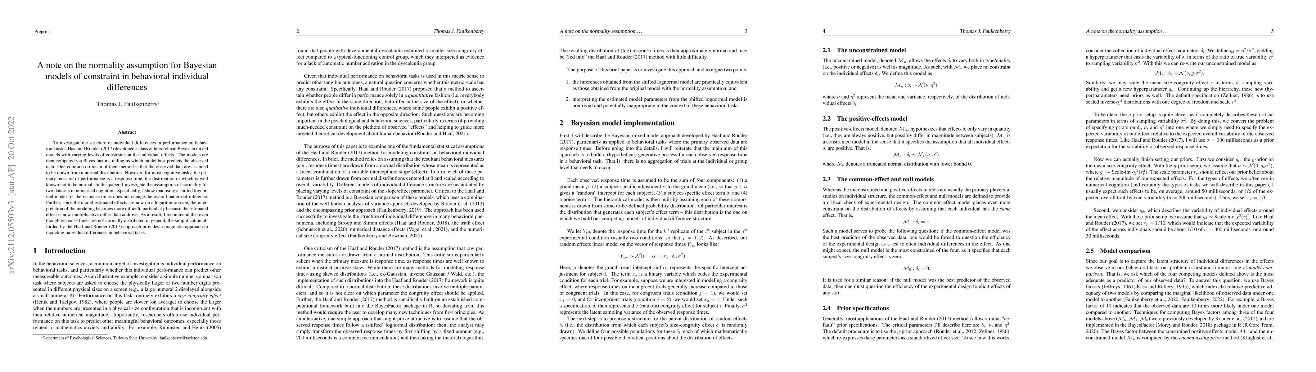 Thumbnail for A note on the normality assumption for Bayesian models of constraint in
  behavioral individual differences