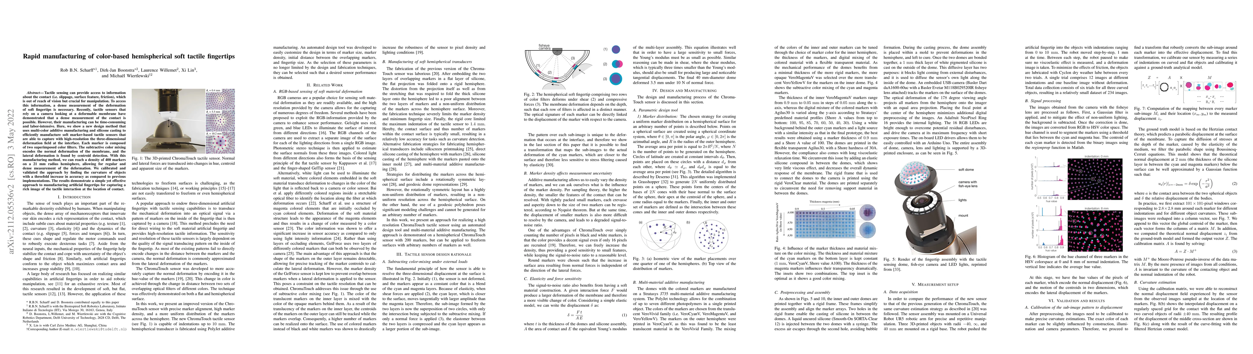 Thumbnail for Rapid manufacturing of color-based hemispherical soft tactile fingertips