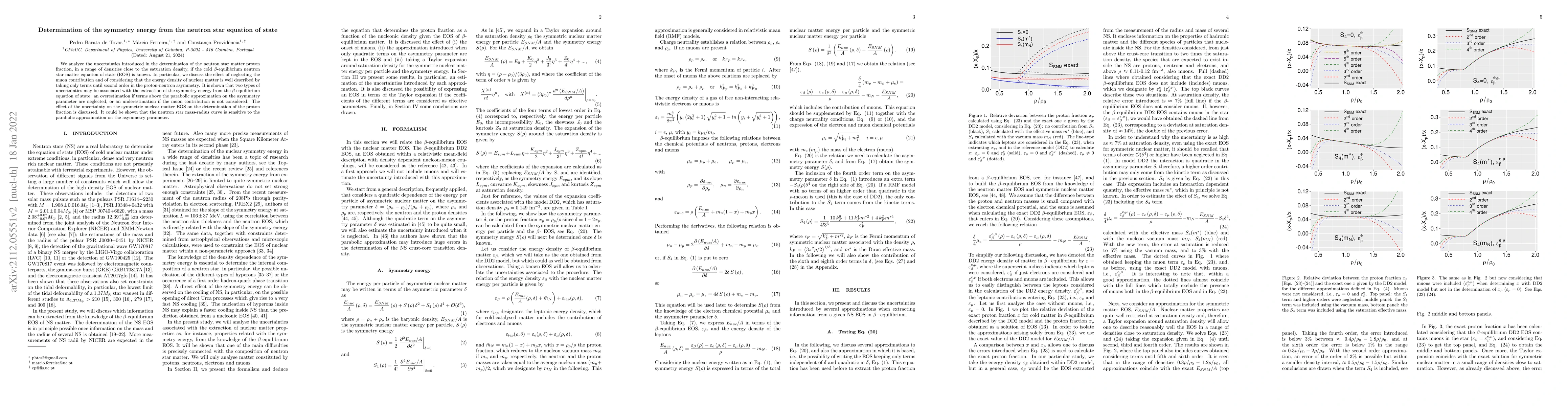 Thumbnail for Determination of the symmetry energy from the neutron star equation of
  state