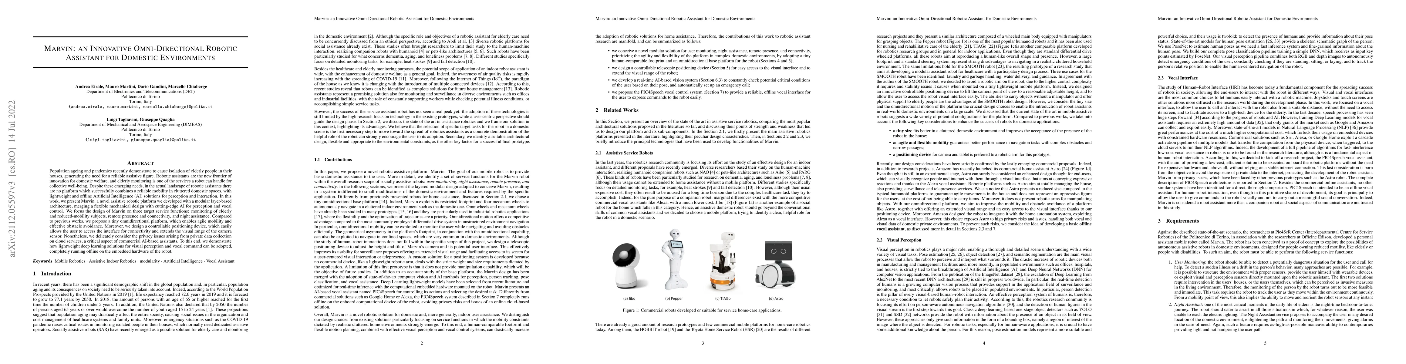Thumbnail for Marvin: an Innovative Omni-Directional Robotic Assistant for Domestic
  Environments