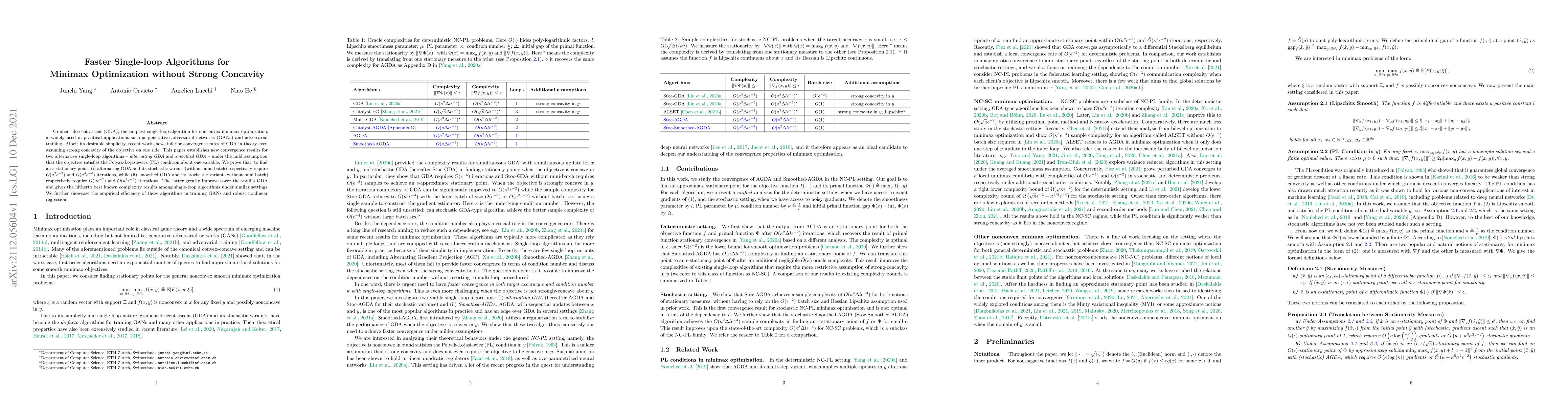 Thumbnail for Faster Single-loop Algorithms for Minimax Optimization without Strong
  Concavity