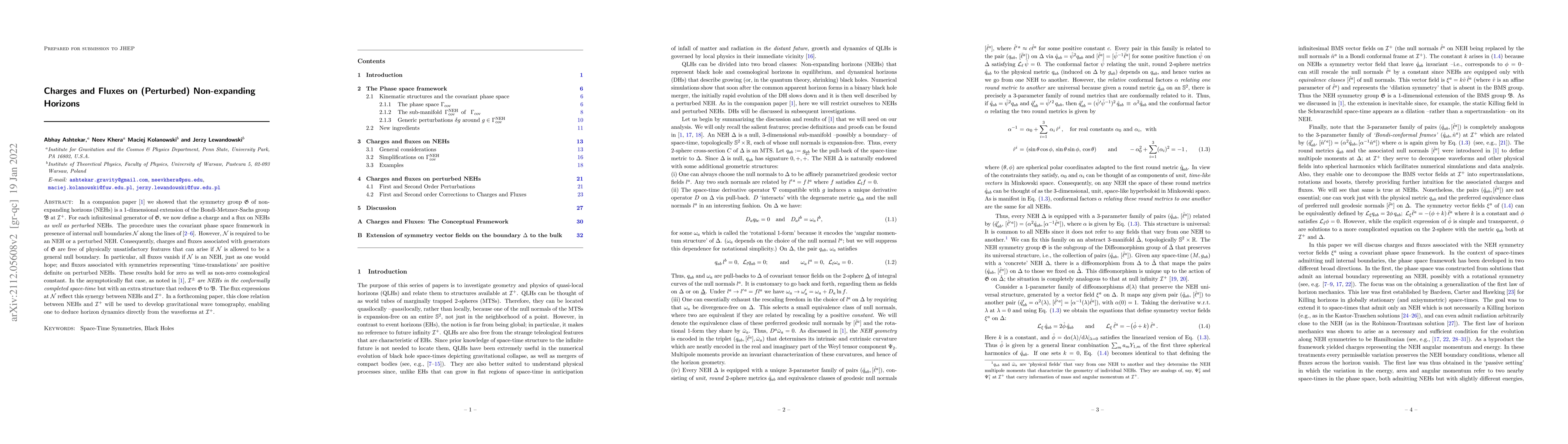 Thumbnail for Charges and Fluxes on (Perturbed) Non-expanding Horizons