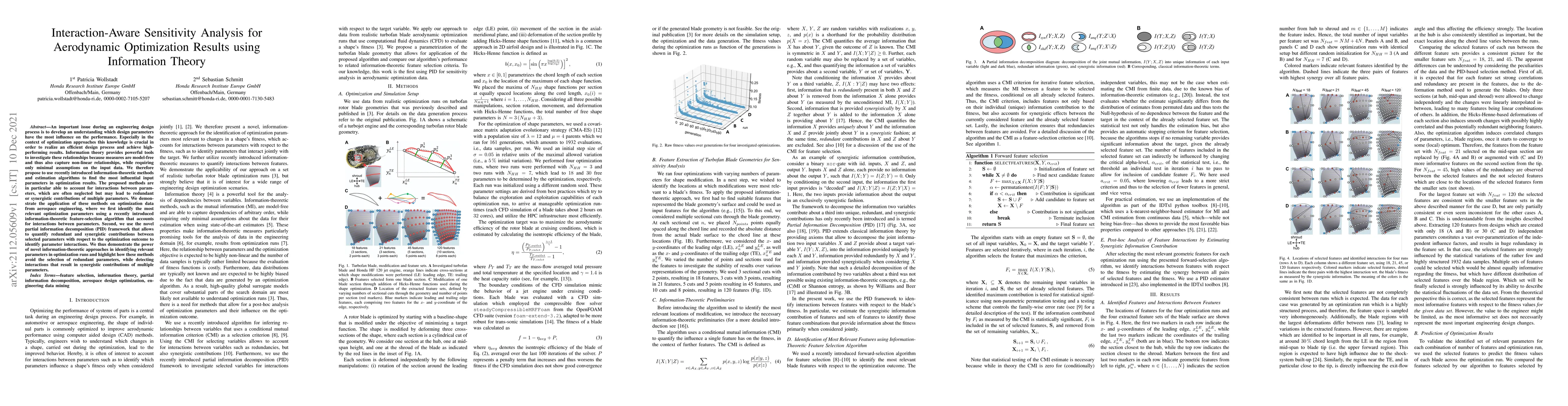 Thumbnail for Interaction-Aware Sensitivity Analysis for Aerodynamic Optimization
  Results using Information Theory