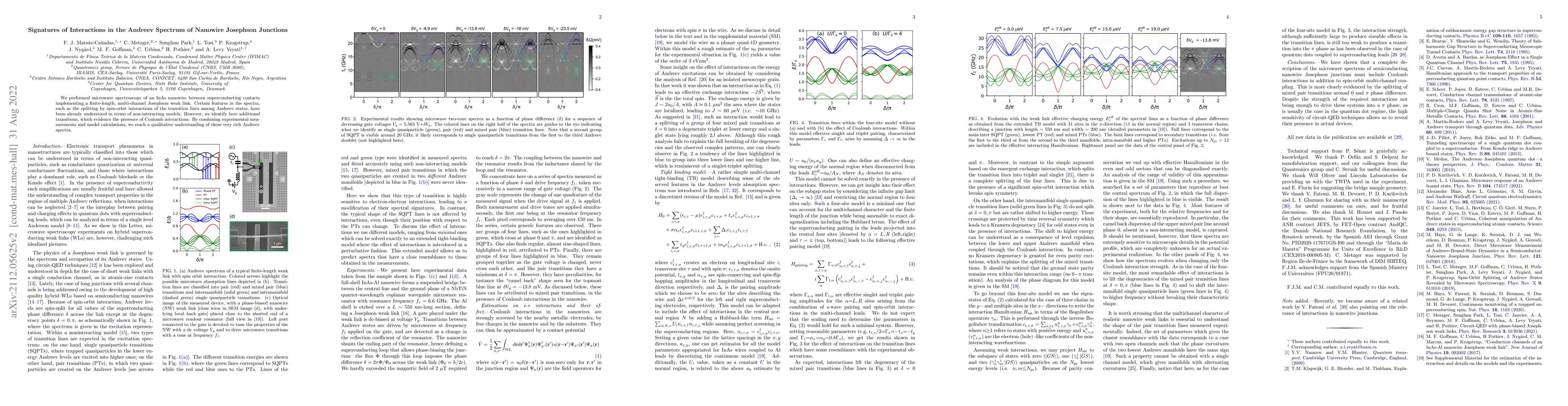 Thumbnail for Signatures of interactions in the Andreev spectrum of nanowire Josephson
  junctions