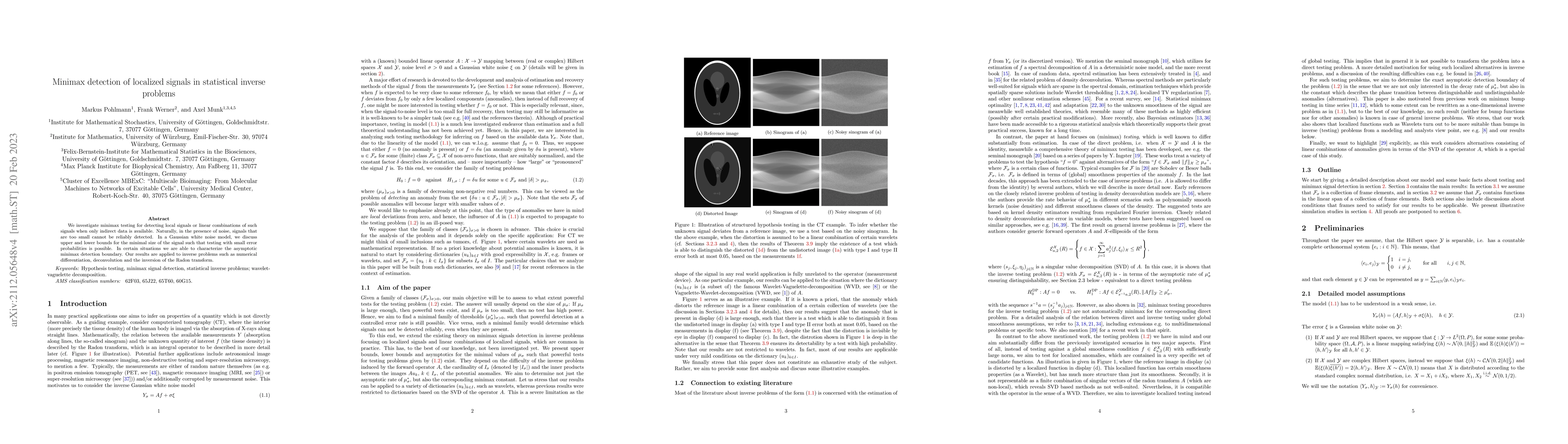 Thumbnail for Minimax detection of localized signals in statistical inverse problems