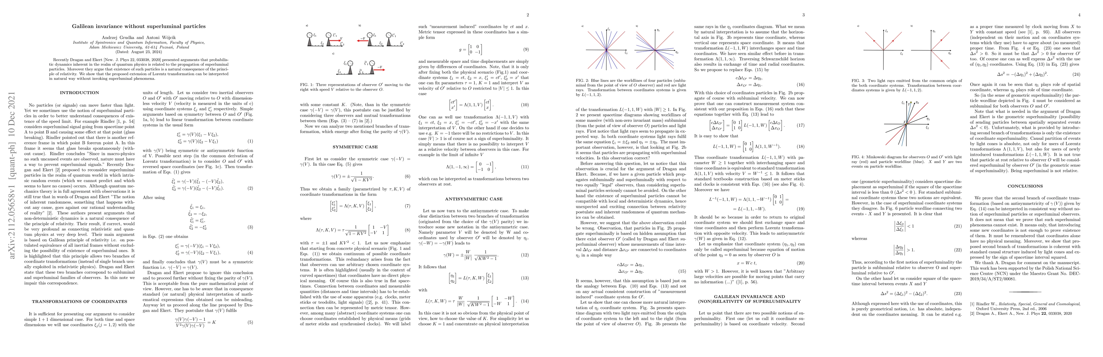 Thumbnail for Galilean invariance without superluminal particles