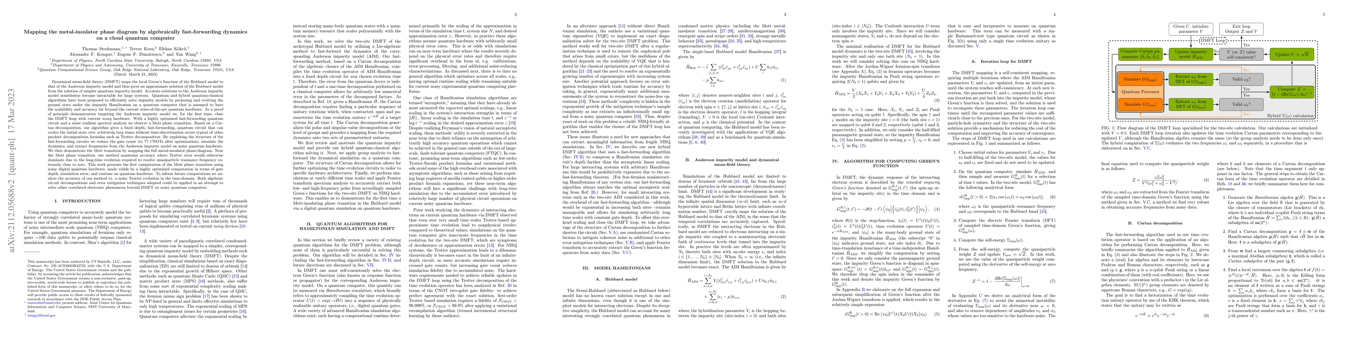 Thumbnail for Mapping the metal-insulator phase diagram by algebraically
  fast-forwarding dynamics on a cloud quantum computer